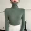 Listo para Usar de Primera Línea Mezcla de Lana Ajustado Otoño e Invierno Nuevo Corte Delgado Cuello de Pila Color Sólido Suéter Interior Ropa de Punto Base