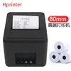 Q823 Impresora Térmica de Recibos Cocina Catering 80mm Caja Registradora Boleto Pequeño Meituan Para Llevar Corte Automático de Papel