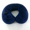 Almohada Inflable en Forma de U con Tela de Felpa de Terciopelo, Almohada Inflable Cómoda, Portátil y Guardable, Almohada para siesta al aire libre