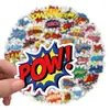 50 Pegatinas de Graffiti con Palabras Inglesas Explosivas, Caja de Papelería Decorativa para Escritorio, Maleta, Pegatinas para Computadora al por Mayor