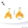 Acessórios de Alta Qualidade Dourado Areia Antigo de Longa Duração com o Caractere "Fu" em Moedas de Cobre, Contas de Transferência Caudais de Fênix Vazadas, Contas Espaçadoras, Acessórios para Pulseiras