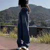 Jeans Azules Retro de Pierna Recta para Mujer, Nuevo Estilo de Verano, Petite, Largo Hasta el Suelo, Tallas Grandes, Holgados, Pantalones de Pierna Ancha Cimitarra