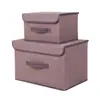 Caja de Almacenamiento No Tejida para Hogar Coche Plegable a Prueba de Polvo Caja de Almacenamiento de Ropa con Tapa Tamaño Pequeño para Etiquetar