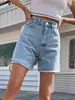 40-En-Stock-30760 # Estilo Casual Holgado de Moda Europeo y Americano. Shorts de Mezclilla para Mujer con Cintura Holgada que Te Hacen Ver Más Delgada.
