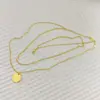 Joyería Europea y Americana Simple Doble Capa Apilada Disco Brillante Colgante Clip Perla Cadena Clavícula Collar para Mujer Fábrica Venta al por Mayor