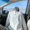 Camiseta texturizada de manga larga con cuello Henley, nueva polo de manga larga para hombre estilo otoño, top casual y elegante