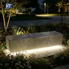 Banco de hormigón translúcido UHPC Gypsophila para parques urbanos con tiras de luz preincrustadas, fabricante de bancos de jardín iluminados
