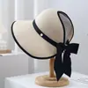 Sombrero de ala ancha de estilo nuevo para verano 2026, protección solar, parte superior abierta para mujer, parasol de cara completa para playa y costa, sombrero de paja plegable para vacaciones