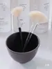 Herramientas Negras para el Cuidado de la Piel, Cepillo de Lana, Pasta Limpiadora, Limpiador Facial Espumoso, Cepillo Espumoso, Brocha para Mascarilla, Espátula, Bol