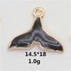 24 Tipos de Pingentes de Liga com Gotejamento de Óleo Preto Brincos de Coração de Sereia Colar Mão Ouro Amarelo Acessórios de Joias DIY