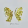 Accesorios de Cobre Fundido 3D con Forma de Pluma DIY Semi-Terminados Pasador Estilo Antiguo Adorno para el Cabello Base de Latón Cobre Cobre Puro