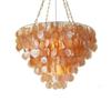 Restaurante de Conchas Estilo Francês Quarto Iluminação Minimalista Moderna de Madrepérola Sala de Estar Lustre Redondo em Forma de Pétala Concha de Ferro Estilo Americano