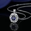Conjunto de Jóias de Vestido de Noiva Conjunto de Zircão Azul Gemstone Combinando Jóias do Oriente Médio Anel Colar Brincos Set