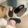 Chinelos de Pelo Birkenstock Femininos 2026 Estilo Novo de Inverno Uso Externo Acolchoado Quente Slip-on Bico Fechado Meio Chinelo