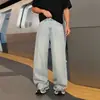 Jeans de estilo americano para el día a día con adornos de pedrería en forma de estrella, pantalones para hombre de corte holgado, pierna recta, pierna ancha, diseño moderno, pantalones largos para otoño