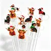 Tapas de Paja Navideñas Dibujos Animados Vaca de las Tierras Altas Tapones para Polvo 10 mm Cubiertas de Paja de Goma Suave Decorativas Impresas Regalos Festivos Venta al por Mayor