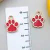 DIY Colar Pingente de Patinha de Cachorro Colorida com Glitter Liga de Esmalte Patinha de Urso Patinha de Gato Chaveiro Acessórios de Joias