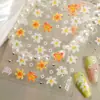 Redanco5D Estampado Ins Pegatinas Populares de Dibujos Animados para Uñas con Flores de Lirio de Papel de Plata Pegatinas 3D para Uñas He1886
