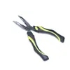 Pinzas de Punta Curva Mango Negro y Rojo Pinzas de Punta Curva sin Dientes Acero al Carbono Pinzas DIY Hechas a Mano Pinzas de Ahorro de Mano Pinzas de Punta Curva de 4.5 pulgadas