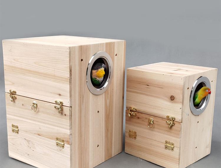 粤迪-宠物鸟繁殖箱中小型鹦鹉鸟窝鹦鹉繁殖箱养殖巢箱睡觉鸟窝_