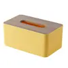 Caja de pañuelos de bambú japonés de escritorio para sala de estar, caja de papel de plástico simple, caja de papel de almacenamiento creativa multifuncional