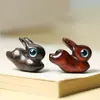 Coelho Zodiacal Coelho Esculpido em Jacarandá Acessórios para Joias DIY Acessórios Wenwan Sândalo Preto Coelho Fofo Pingente Pingente