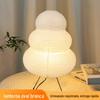 Lanterna Oval Branca Transfronteiriça Quarto Mesa de Cabeceira Criativo Europeu Simples Quente Luz Noturna Papel Japonês-Coreano Mesa