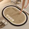Alfombrilla Ovalada de Dibujos Animados de Gama Alta para Piso de Baño, Alfombrilla Absorbente de Agua para Lavabo, Alfombrilla Antideslizante y Resistente a la Suciedad para Entrada de Baño
