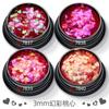 3mm coração de pêssego amor em forma de coração ultra-fino unhas lantejoulas flash em forma de coração patch adesivos de unhas de alto flash diamante pó brilhante