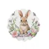 Mantel individual de lino para Pascua transfronterizo con bordes redondos ondulados, diseño de conejo y huevo, decoración de mesa para primavera y verano, tapete aislante del calor