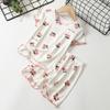 Pijama das meninas das crianças de seda de gelo homewear terno verão fino menina shorts de manga curta bebê ar condicionado roupas para as mulheres