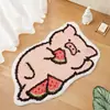 Alfombrillas de pie flockadas lindas transfronterizas para baño, alfombrillas absorbentes de agua antideslizantes, alfombrillas de felpa espesadas de comercio exterior con mechones, refrescantes