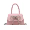 2025 Lazo Estilo Coreano Moderno Nuevo Fresco Moda Cadena Simple Bolso de Hombro Cruzado Bolso Cuadrado Pequeño para Mujer