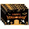 Venda Direta de Fábrica de Jogos Americanos de Abóbora de Outono para Halloween em Restaurantes, Jogos Americanos de Jantar Estilo Ocidental e Jogos Americanos de Cozinha com Várias Opções Disponíveis