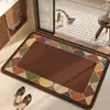 Alfombra de Piso para Baño Tejida de Lino Estilo Retro Americano, Alfombra Absorbente de Agua para Baño, Secado Rápido, Antideslizante, Alfombra Resistente a Manchas para Puerta de Entrada