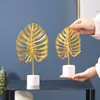 Decorações e Móveis de Ferro Folha de Tartaruga de Luxo Leve Nórdico Criativo Folha de Ginkgo Casa Sala de Estar Mesa de Trabalho Ornamentos de Alto Padrão