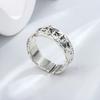 Anillo retro de hip hop para hombre diseño nicho americano moda personalidad plateado envejecido anillo único abierto