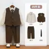 Traje para niños traje Otoño e Invierno Nuevo Cuadros Británicos Pequeño Traje Abrigo para Niño de un año Florista Abrigo para Actuación