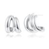 Venta al por mayor de fábrica Moda Pendientes Irregulares de 3 Tubos Aguja de Plata 925 Kzc925E020