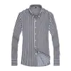 Exportación Transfronteriza Ebay Aliexpress Amazon Camisa de Manga Larga para Hombre Estilo Coreano Ajustada Tendencia Casual Camisa a Rayas