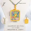 Pu zuojiu não desbota acessórios diy dourado caixa thangka huang caishen gawu pingente colar suéter corrente