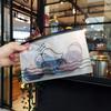 Temperamento invernal hecho a mano color sólido empaque independiente Cristal en polvo promoción publicitaria Anillo para el pelo azul geométrico japonés y coreano para mujer