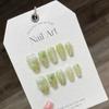 Mago de Oz Verde floreciente puro hecho a mano ropa de fototerapia uña manicura blanca producto terminado avanzado nicho estilo ins