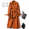 Cortavientos para Mujer de Longitud Media 2025 Primavera y Otoño Nuevo Estilo Coreano Moda Estilo Británico Ropa Exterior Hasta la Rodilla Ropa Exterior Hasta la Rodilla para Mujer
