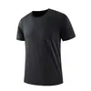 Camiseta Regata Masculina de Malha com Manga Curta Anti-Amassado Gola Redonda Sem Costura Borrachada Solta Casual Simples Respirável Masculina Cross-Border