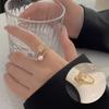 Anillo de Circón Simple y Exquisito Estilo Coreano Estilo Ins Anillo Abierto Ajustable con Diseño de Nicho para Mujer Joyería de Perlas