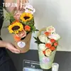 Caja Redonda Portátil Shangjin Caja de Regalo para Pintura al Óleo Caja de Regalo para Empaque de Flores Cono DIY Caja de Regalo para Arreglo Floral Caja para Macetas