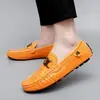 Zapatos Doudou Transfronterizos para Hombre Zapatos Slip-on Británicos Mocasines de Cuero Genuino Moda Casual Zapatos de Cuero Tallas Grandes Zapatos de Negocio para Hombre Pareja