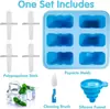 Moldes de Silicona para Helado en Stock de 6 Cavidades, 10 Cavidades, 12 Cavidades Moldes para Paletas de Hielo Moldes para Helado Caja de Hielo DIY Fácil de Desmoldar