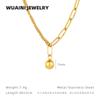 Nuevo Collar de Cadena Simple de Bolita Dorada Pequeña Acero de Titanio No Se Cae Cadena de Oro de 18K Joyería Hip Hop de Moda Ins para Mujer